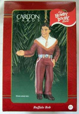 Vintage 90s Carlton Cards Heirloom Buffalo Bob Ornament Howdy Doody Show w/Box